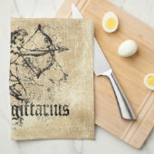 Vintag Zodiac Sagittarius Geschirrtuch (Viertel Falte)