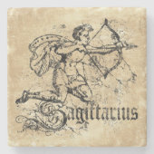 Vintag Zodiac Sagittarius Steinuntersetzer (Vorderseite)