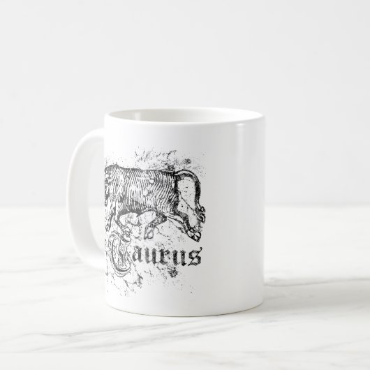 Vintag Zodiac Taurus Kaffeetasse (Vorderseite Links)