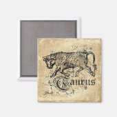 Vintag Zodiac Taurus Magnet (Vorderseite/Rückseite)