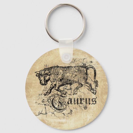 Vintag Zodiac Taurus Schlüsselanhänger (Vorderseite)