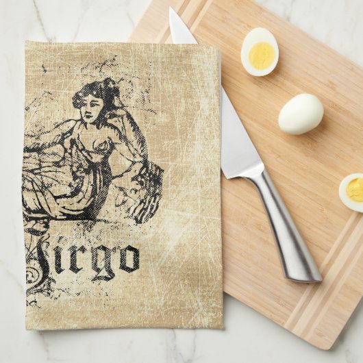 Vintag Zodiac Virgo Geschirrtuch (Viertel Falte)