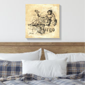 Vintag Zodiac Virgo Leinwanddruck (Insitu (Schlafzimmer))