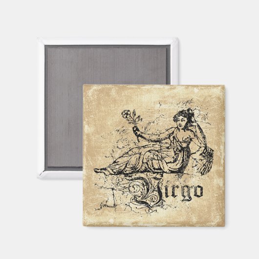 Vintag Zodiac Virgo Magnet (Vorderseite/Rückseite)