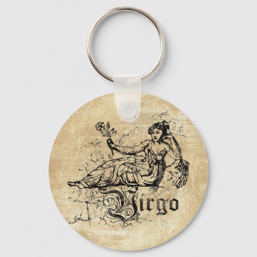 Vintag Zodiac Virgo Schlüsselanhänger (Vorderseite)