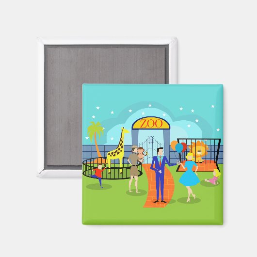 Vintag Zoo Magnet (Vorderseite/Rückseite)