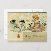 Vintag - zu meinem Valentinstag Feiertagspostkarte (Vorne/Hinten)