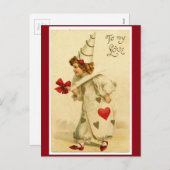 Vintag zu meiner Liebe Valentinclown Feiertagspostkarte (Vorne/Hinten)