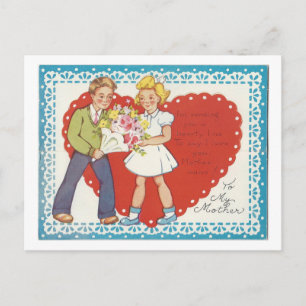 Vintag zu meiner Mutter Valentine Feiertagspostkarte