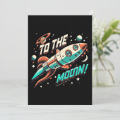 Vintag zum Mondraketenschiff Feiertagskarte (Stehend Vorderseite)