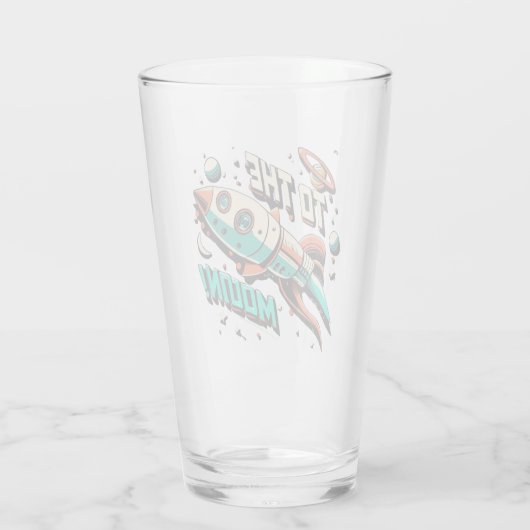 Vintag zum Mondraketenschiff Glas (Rückseite)
