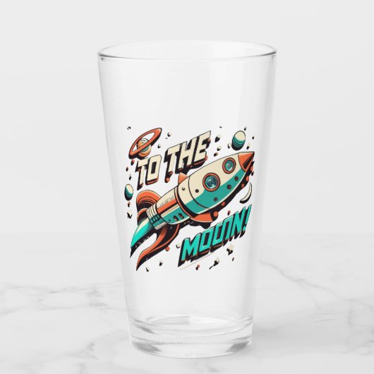 Vintag zum Mondraketenschiff Glas (Vorderseite)