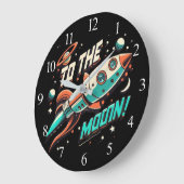 Vintag zum Mondraketenschiff Große Wanduhr (Winkel)