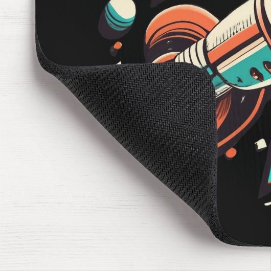 Vintag zum Mondraketenschiff Mousepad (Ecke)