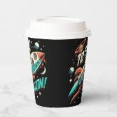 Vintag zum Mondraketenschiff Pappbecher (Links)