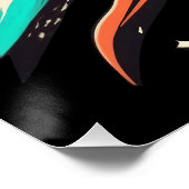 Vintag zum Mondraketenschiff Poster (Ecke)