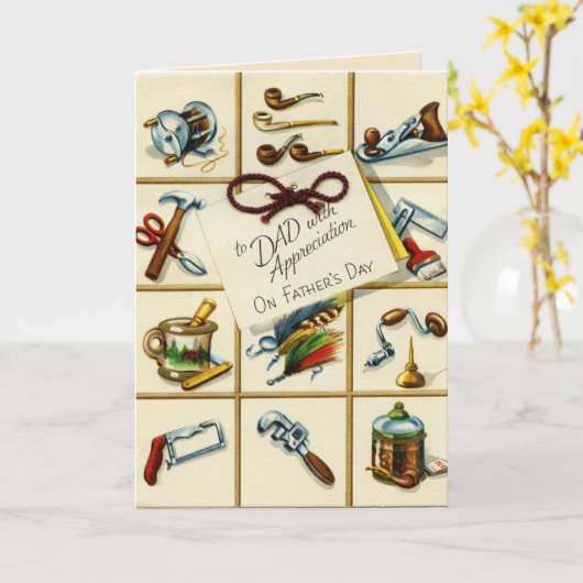 Vintag zum Vatertag Karte (Gelbe Blume)