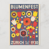 Vintag Zürich Blume Festival Postkarte (Vorderseite)