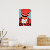 Vintag Zürich Hotel Reisewerbung Poster (Küche)