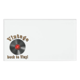 Vintag - Zurück zu Vinyl ist der Rekord zurück Namenschild