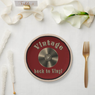 Vintag - Zurück zu Vinyl ist der Rekord zurück Pappteller