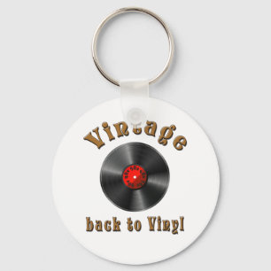 Vintag - Zurück zu Vinyl ist der Rekord zurück Schlüsselanhänger
