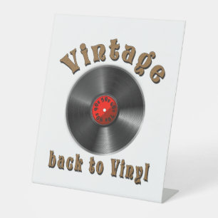 Vintag - Zurück zu Vinyl ist der Rekord zurück Sockelschild