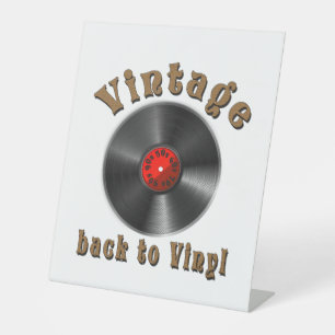 Vintag - Zurück zu Vinyl ist der Rekord zurück Sockelschild