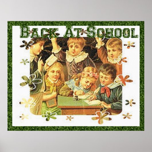 Vintag zurück zum Schulposter Poster (Vorne)