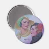Vintag zwei Frauen 1932 Magnet (Vorderseite/Rückseite)