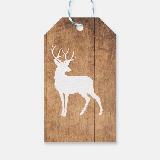Vintaga Beauty Wood & Deer Geschenkanhänger (Rückseite)