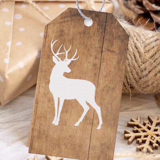 Vintaga Beauty Wood & Deer Geschenkanhänger