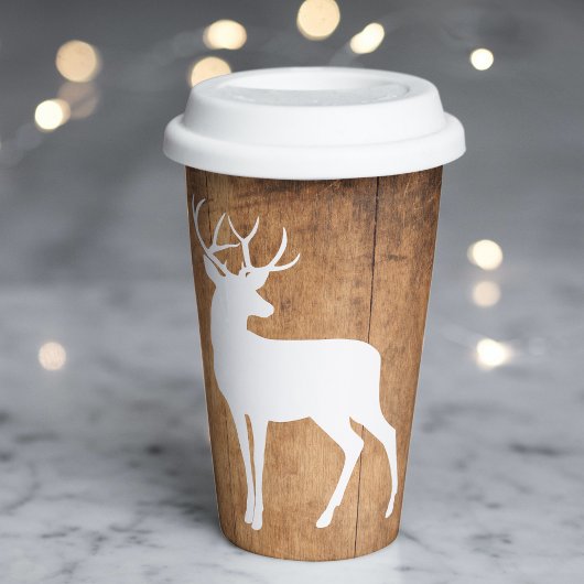 Vintaga Beauty Wood & Deer Pappbecher