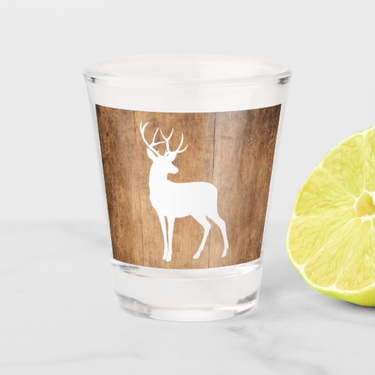 Vintaga Beauty Wood & Deer Schnapsglas (Vorderseite)