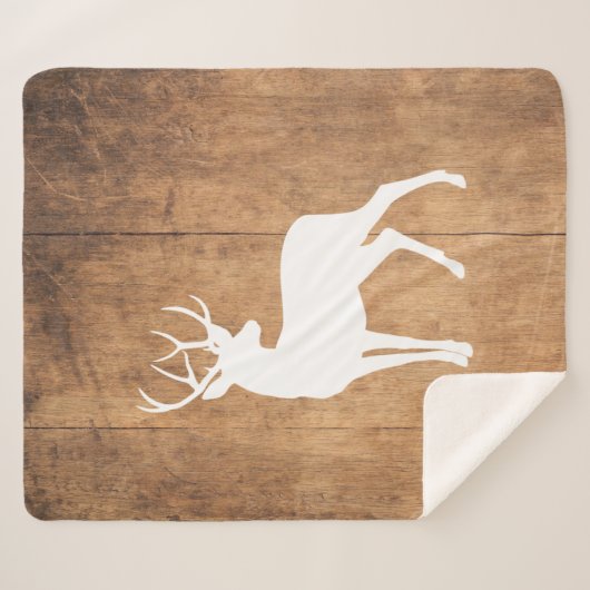 Vintaga Beauty Wood & Deer Sherpadecke (Vorderseite (Horizontal))