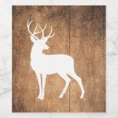 Vintaga Beauty Wood & Deer Weinetikett (Einzelnes Label)