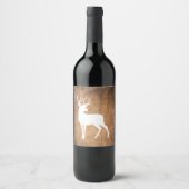 Vintaga Beauty Wood & Deer Weinetikett (Vorderseite)