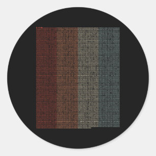 Vintage 10000 Ziffern i-Zeichen - Mathematik - Runder Aufkleber