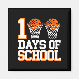 Vintage 100 Tage Schule Basketball Sport Spaß  Magnet