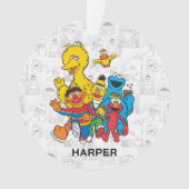 Vintage 123 Sesame Street | Name & Photo Ornament (Vorderseite)