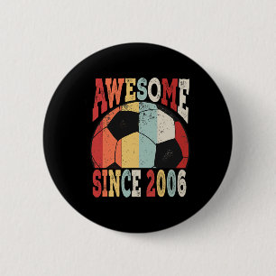 Vintage 13. Geburtstag Fußball Großartig Seit 2006 Button