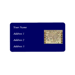 Vintage 1660’s Africa Map by Willem Janszoon Blaeu Adressaufkleber