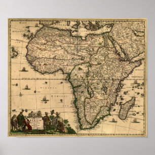 Vintage 1688 Africa Map Poster