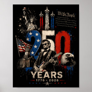Vintage 16. Präsident Abe Lincoln spielt Gitarre Poster