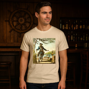 Vintage 1736 Blackbeard der Pirat kolorierte Radie T-Shirt