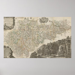 Vintage 1757 Karte von Deutschland, Historisches D Poster