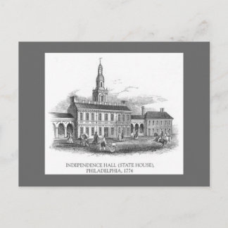 Vintage 1774 Independence Hall Philly Pa. Postkart Postkarte