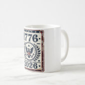 Vintage 1776 2026 Patriotic Eagle Kaffeetasse (VorderseiteRechts)