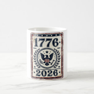 Vintage 1776 2026 Patriotischer Adler Kaffeetasse