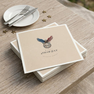Vintage 1776 4. Juli Patriotische BBQ-Party Serviette